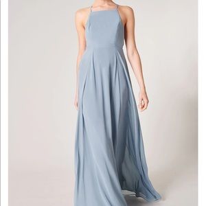 Lulus high neck dusty blue dress